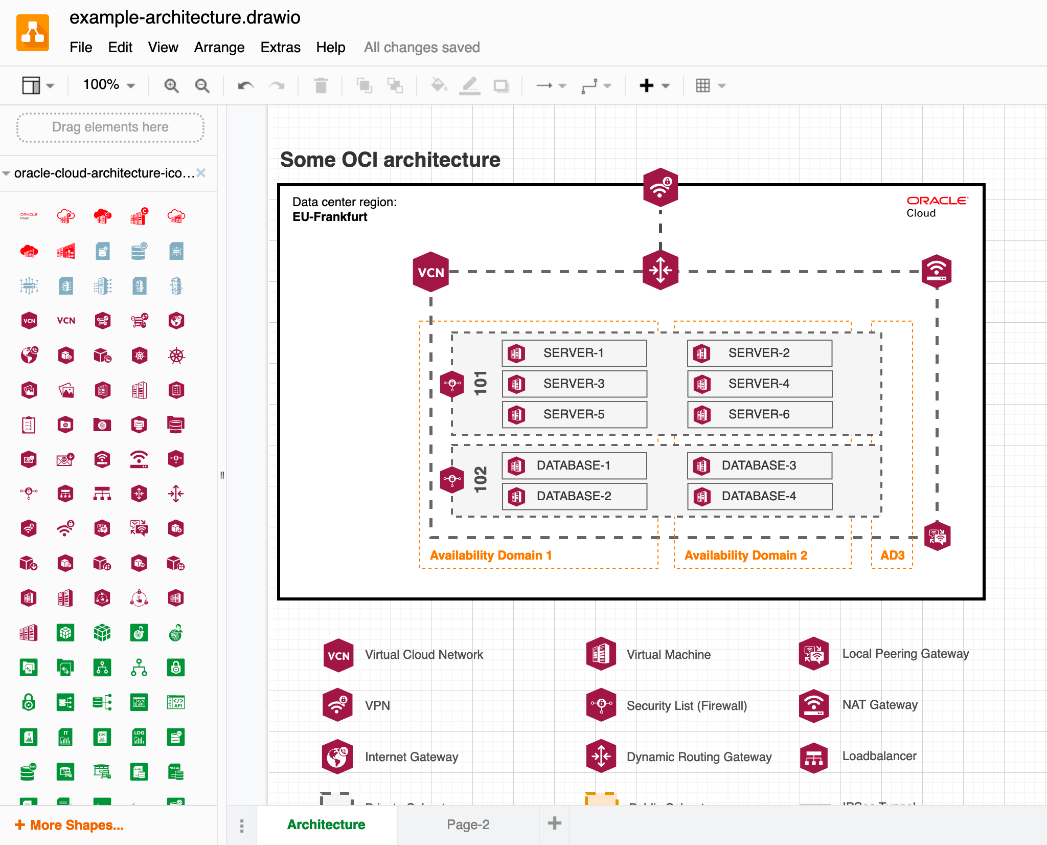 Working with diagrams.net to design OCI architectures